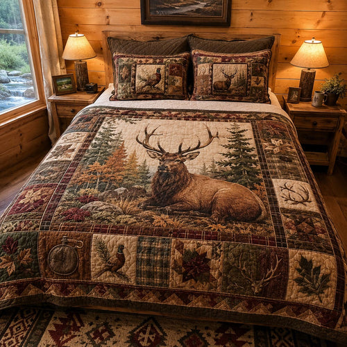 Elk Ridge 3-Piece Quilted Bedding Set - Single (59" x 70")