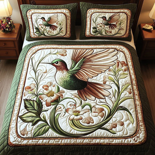 Emerald Flight 3-Piece Quilted Bedding Set - Single (59" x 70")