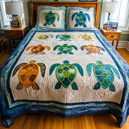 Emerald Turtle Panel Quilted Blanket - Baby (30" x 40") - Pack 1