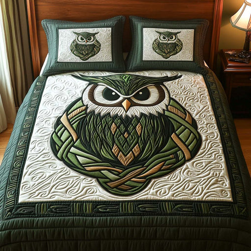 Emerald Wisdom 3-Piece Quilted Bedding Set - Single (59" x 70")