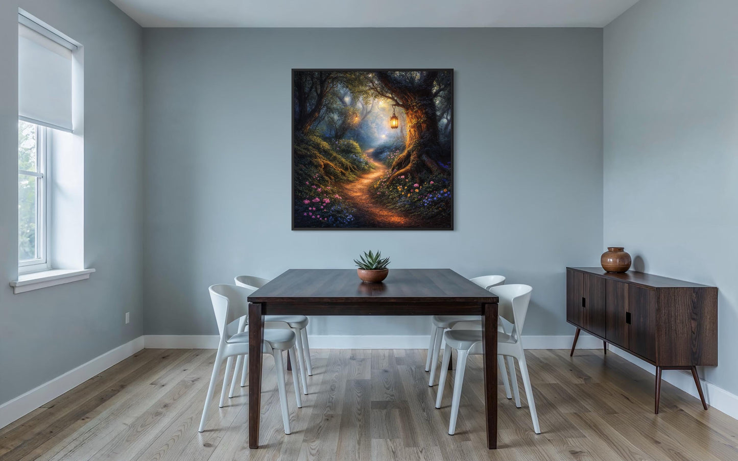 Enchanted Forest Wall Art – Magical Woodland Canvas | Fairy Tale Landscape Print