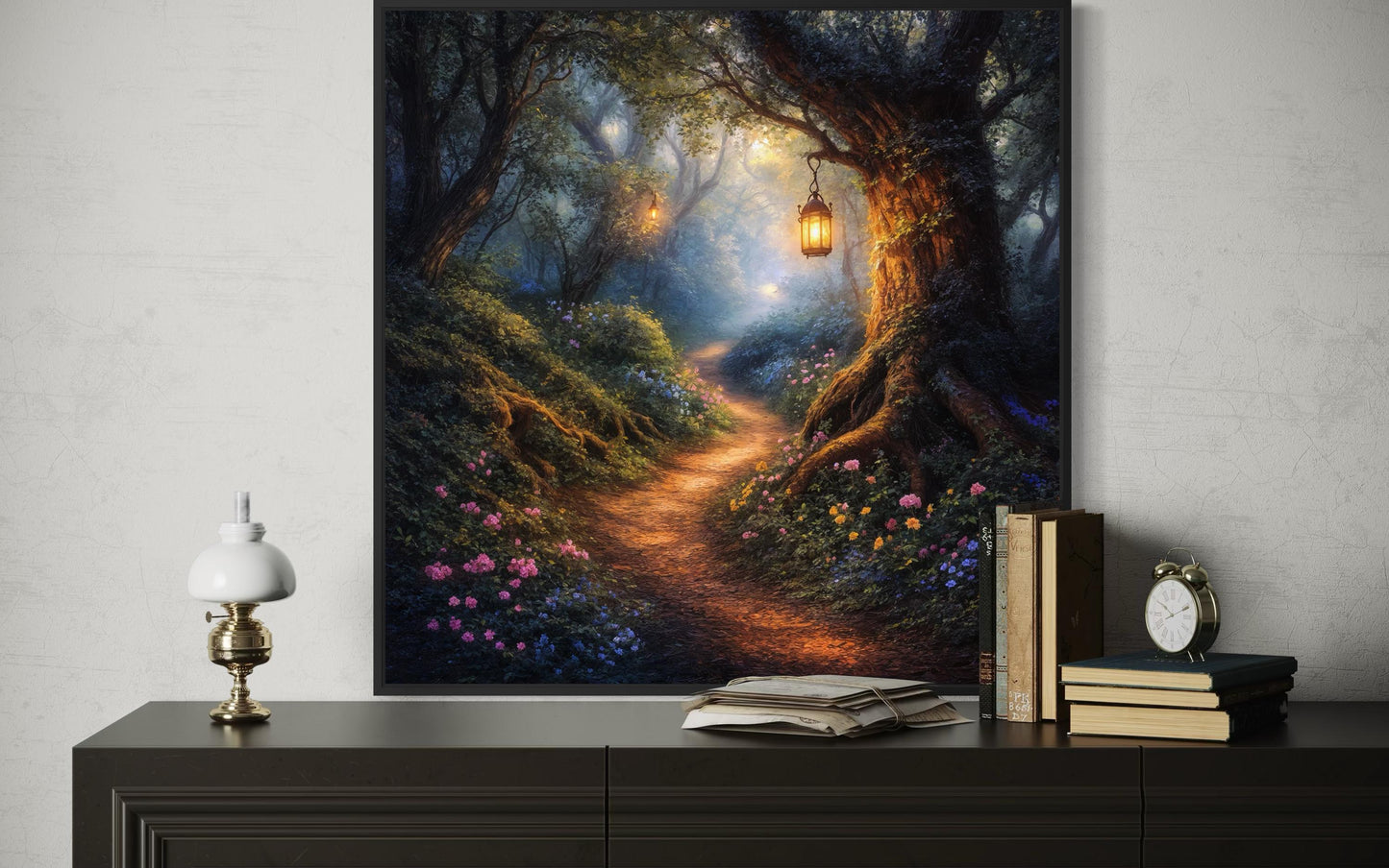 Enchanted Forest Wall Art – Magical Woodland Canvas | Fairy Tale Landscape Print