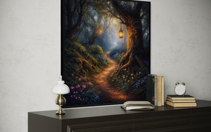 Enchanted Forest Wall Art – Magical Woodland Canvas | Fairy Tale Landscape Print