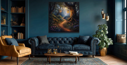 Enchanted Forest Wall Art – Magical Woodland Canvas | Fairy Tale Landscape Print
