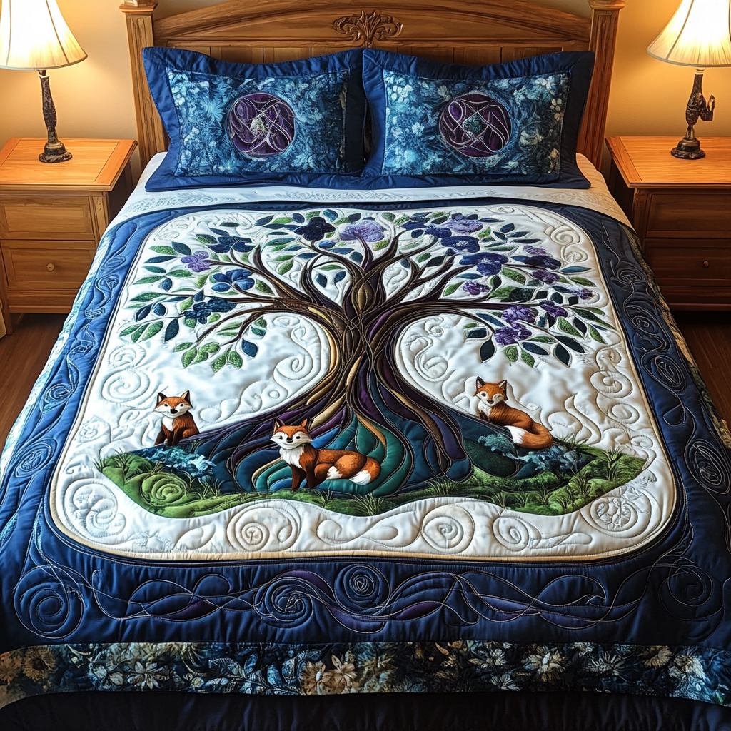 Enchanted Branches 3-Piece Quilted Bedding Set - Single (59" x 70")