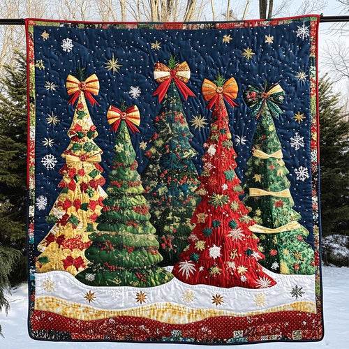 Enchanted Christmas Night Quilted Blanket - Throw (55" x 60")