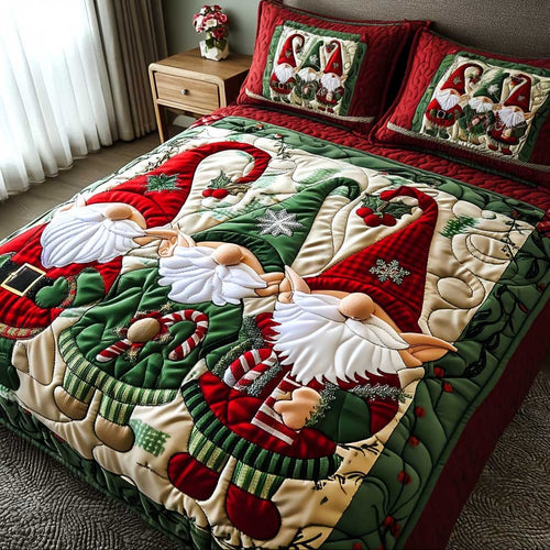 Enchanted Gnome 3-Piece Quilted Bedding Set - Single (59" x 70")