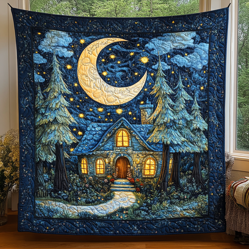 Enchanted Moonlit Home Quilted Blanket - Throw (55" x 60")