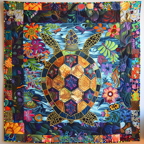 Enchanting Turtles Quilted Blanket - Throw (55" x 60")