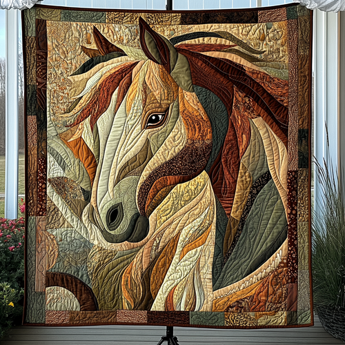 Equine Elegance Quilted Blanket - Throw (55" x 60")