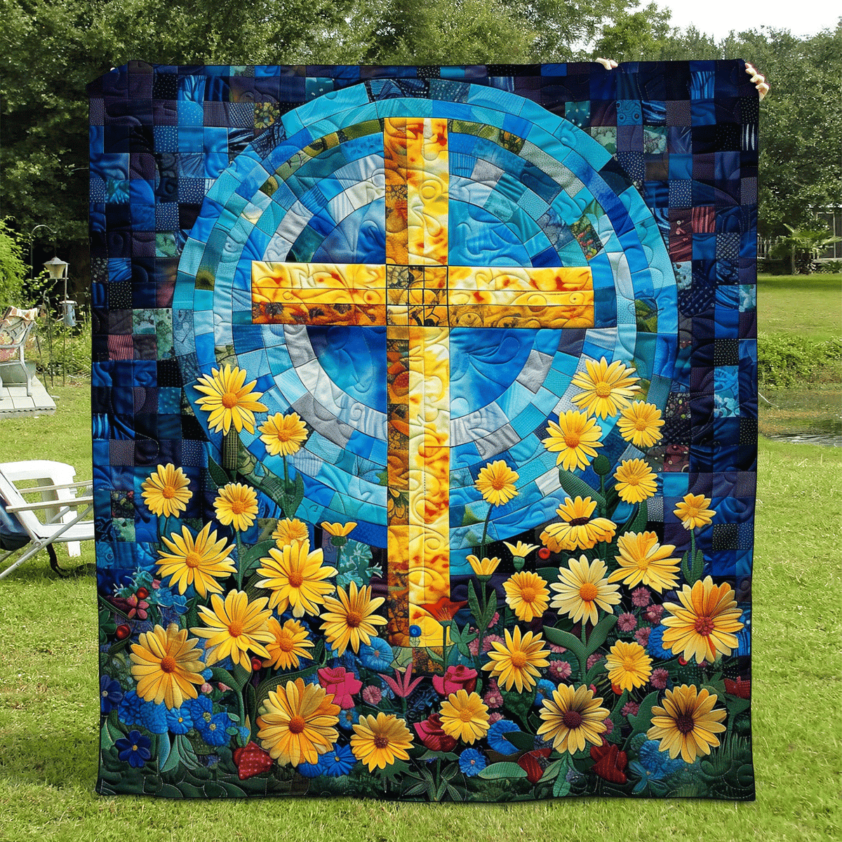 Throw (55'' x 60'') /Eternal Bloom Quilted Blanket