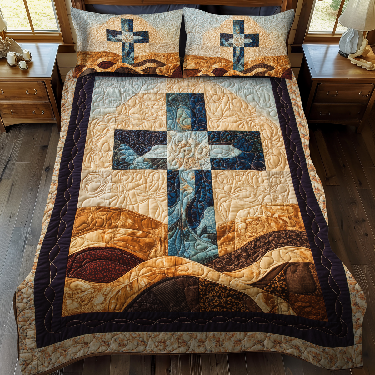 Eternal Faith 3-Piece Quilted Bedding Set - Single (59" x 70")
