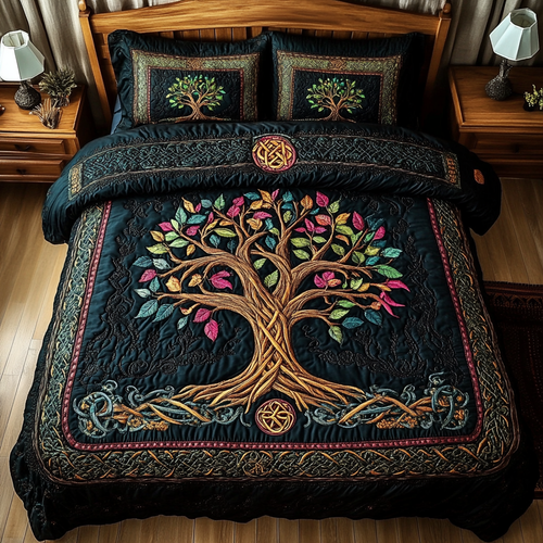 Eternal Roots 3-Piece Quilted Bedding Set - Single (59" x 70")