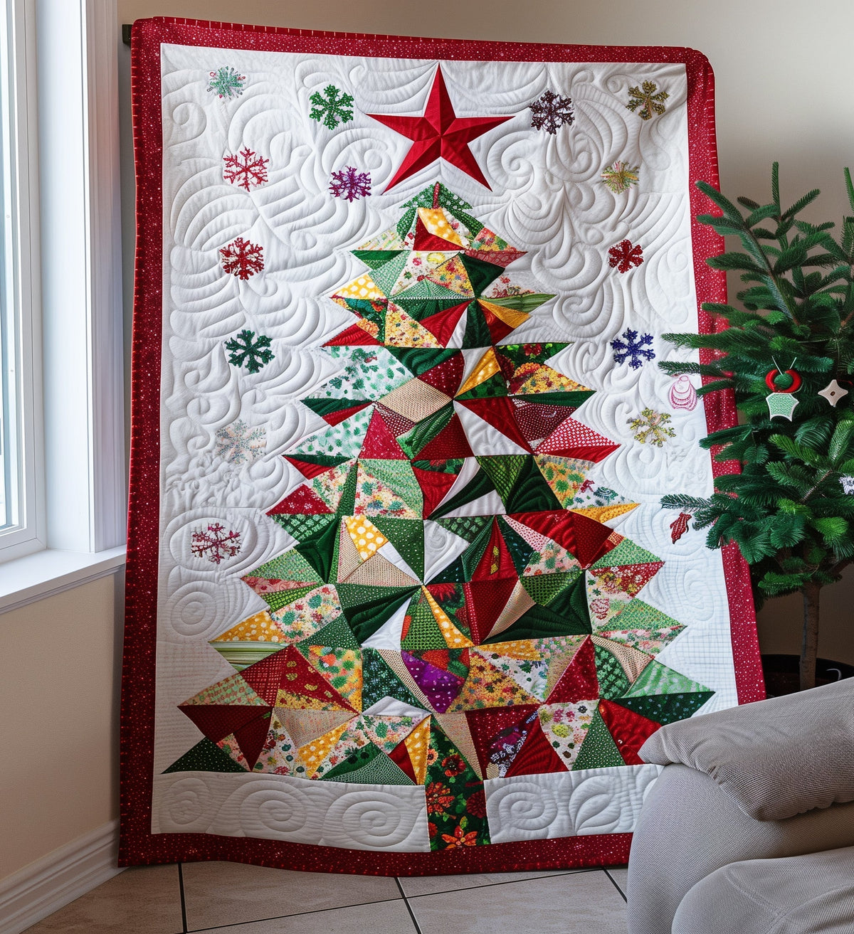 Evergreen Elegance Quilted Blanket - Throw (55" x 60")