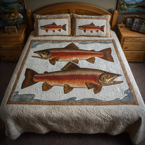 Evergreen Fish Field Quilted Blanket - Baby (30" x 40") - Pack 1