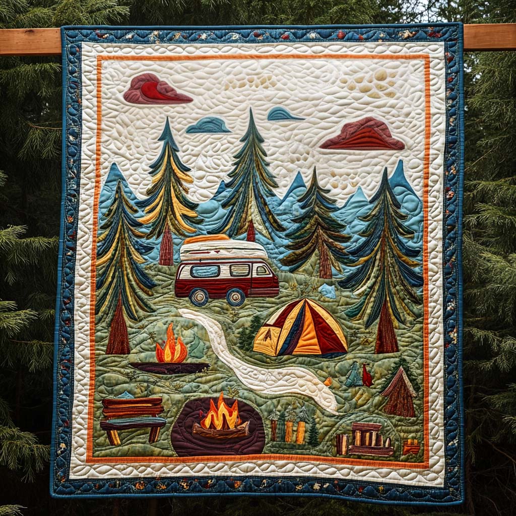 Evergreen Haven Quilted Blanket - Throw (55" x 60")