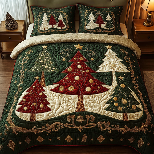 Evergreen Splendor Quilted Bedding Set - Single (59" x 70")