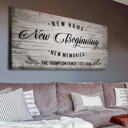 New Home Sign - canvas