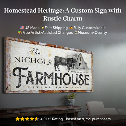 Rustic Farmhouse Sign (made for your order) - canvas