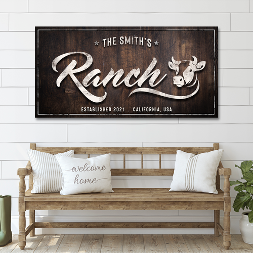 Family Cattle Ranch Sign