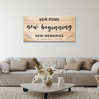 New Home, New Beginning Last Name Sign