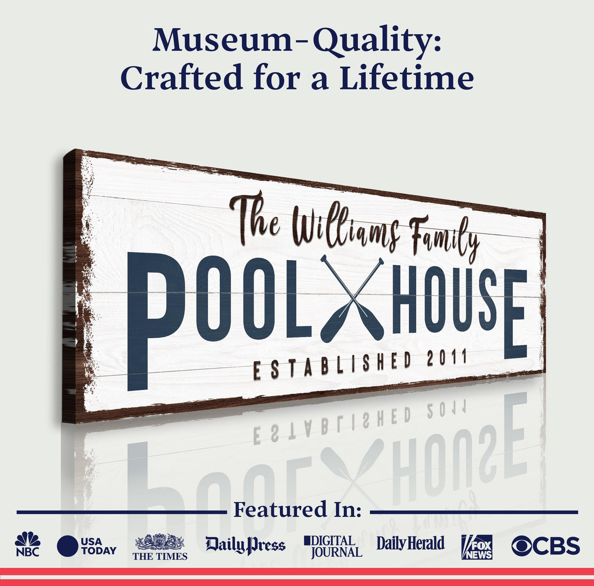 Family Pool House Sign III