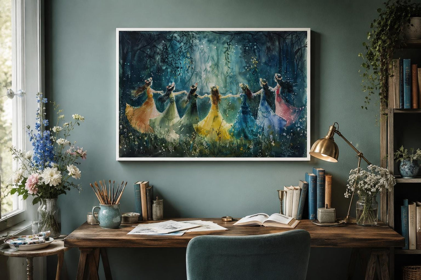 Fairies Dancing In Enchanted Magical Forest Wall Art