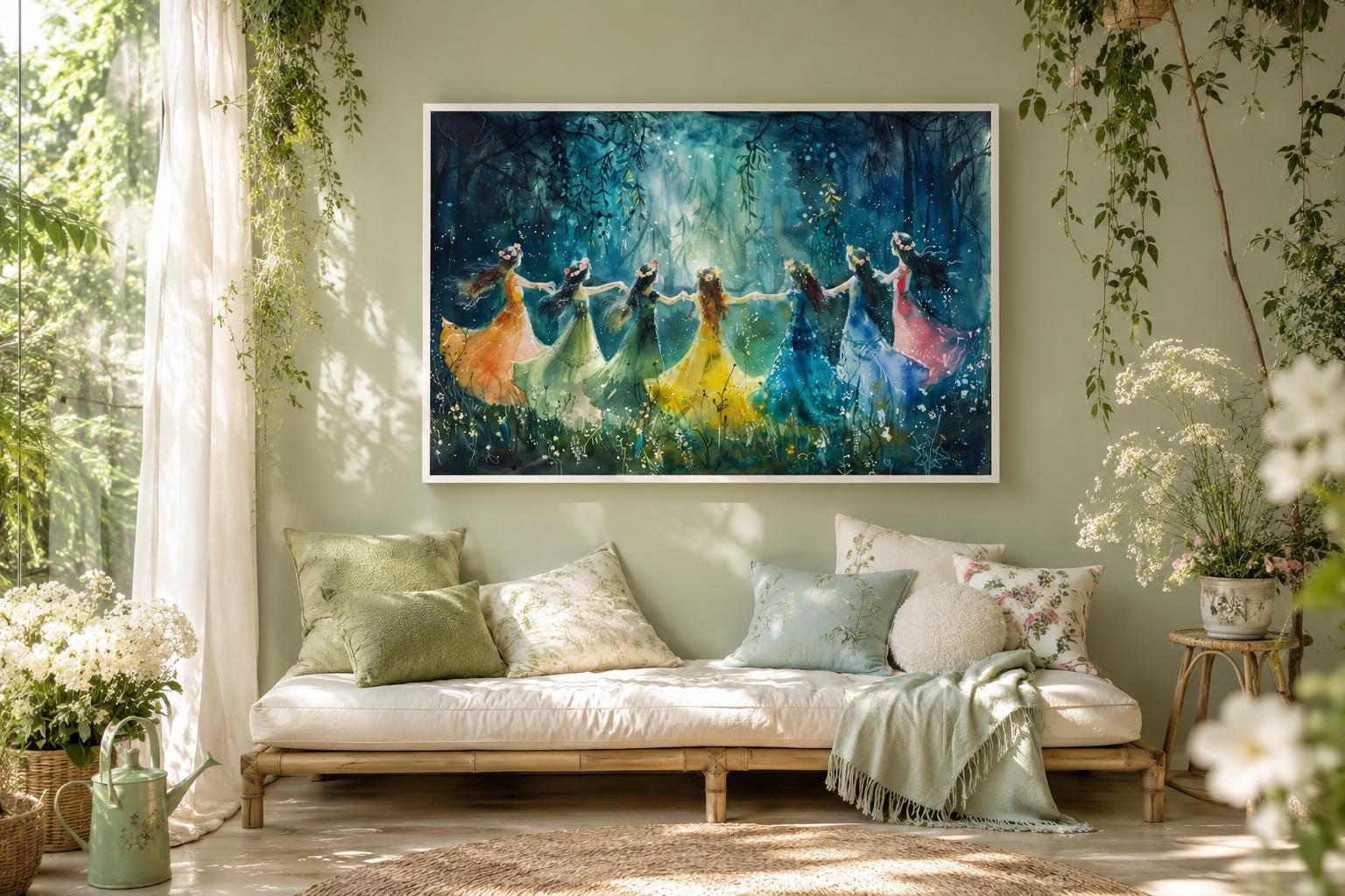 Fairies Dancing In Enchanted Magical Forest Wall Art