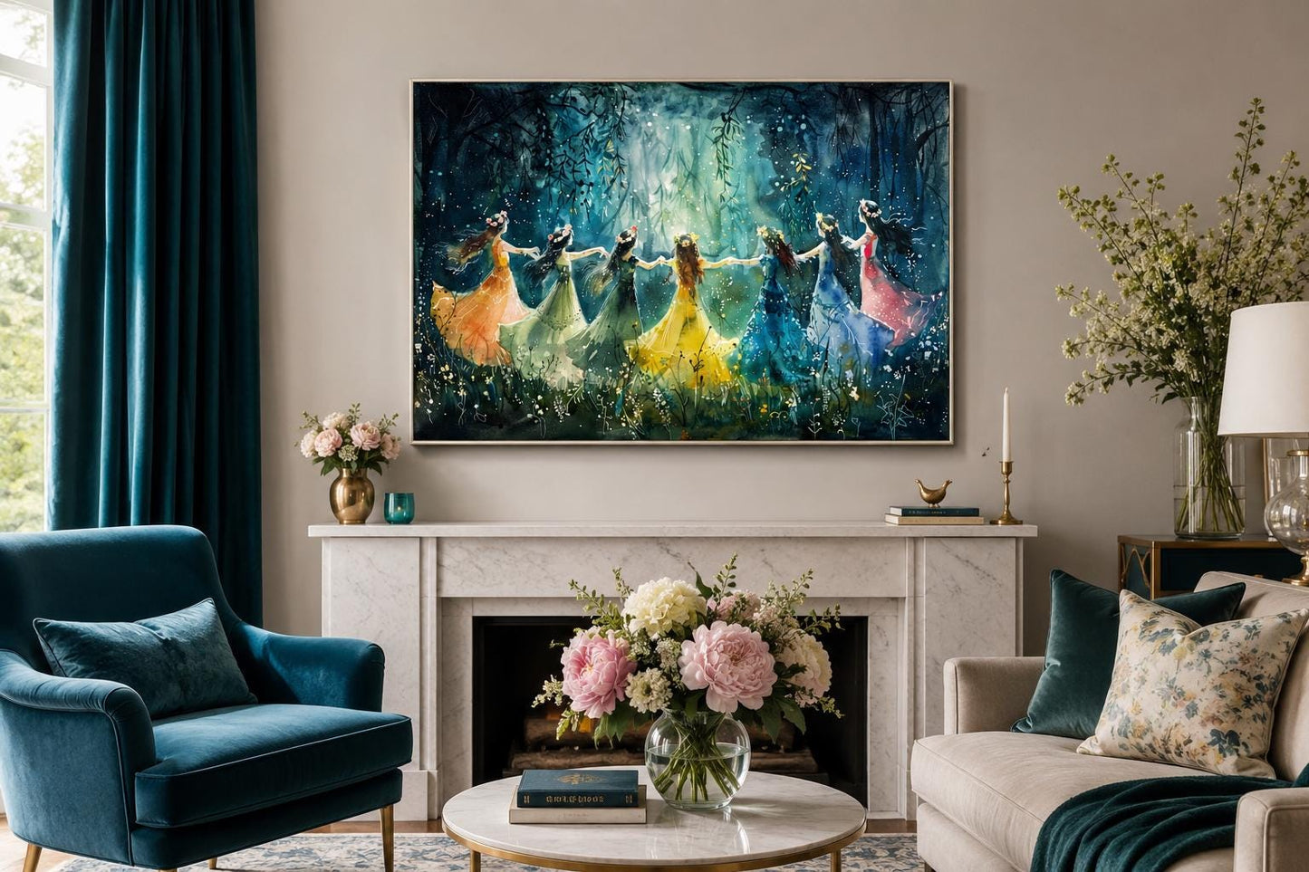 Fairies Dancing In Enchanted Magical Forest Wall Art