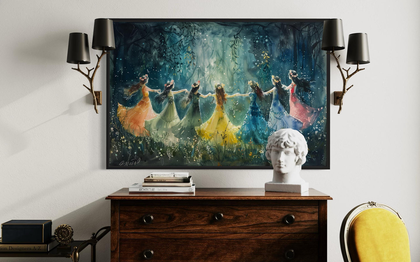 Fairies Dancing In Enchanted Magical Forest Wall Art