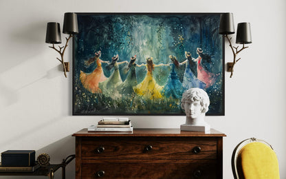 Fairies Dancing In Enchanted Magical Forest Wall Art