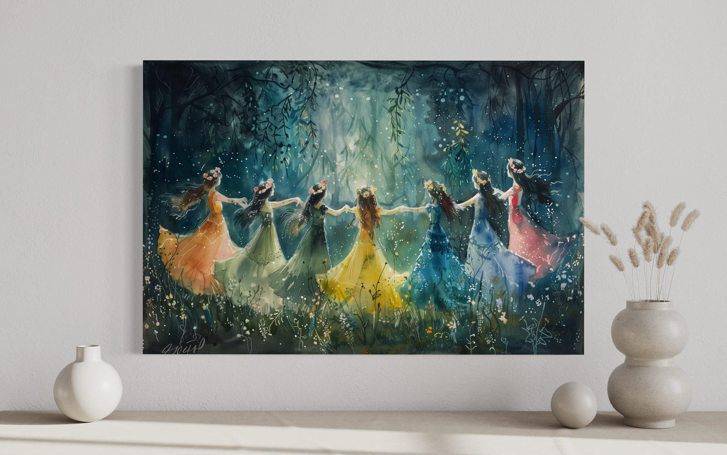 Fairies Dancing In Enchanted Magical Forest Wall Art