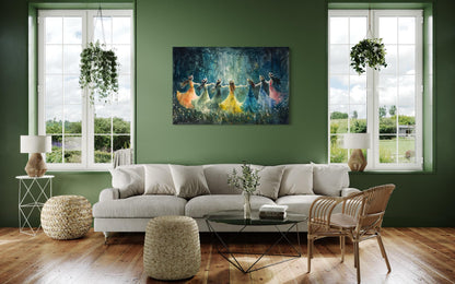 Fairies Dancing In Enchanted Magical Forest Wall Art