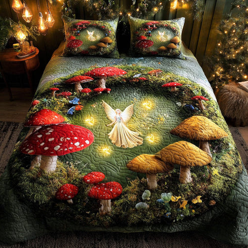 Fairy Ring Magic 3-Piece Quilted Bedding Set - Single (59" x 70")
