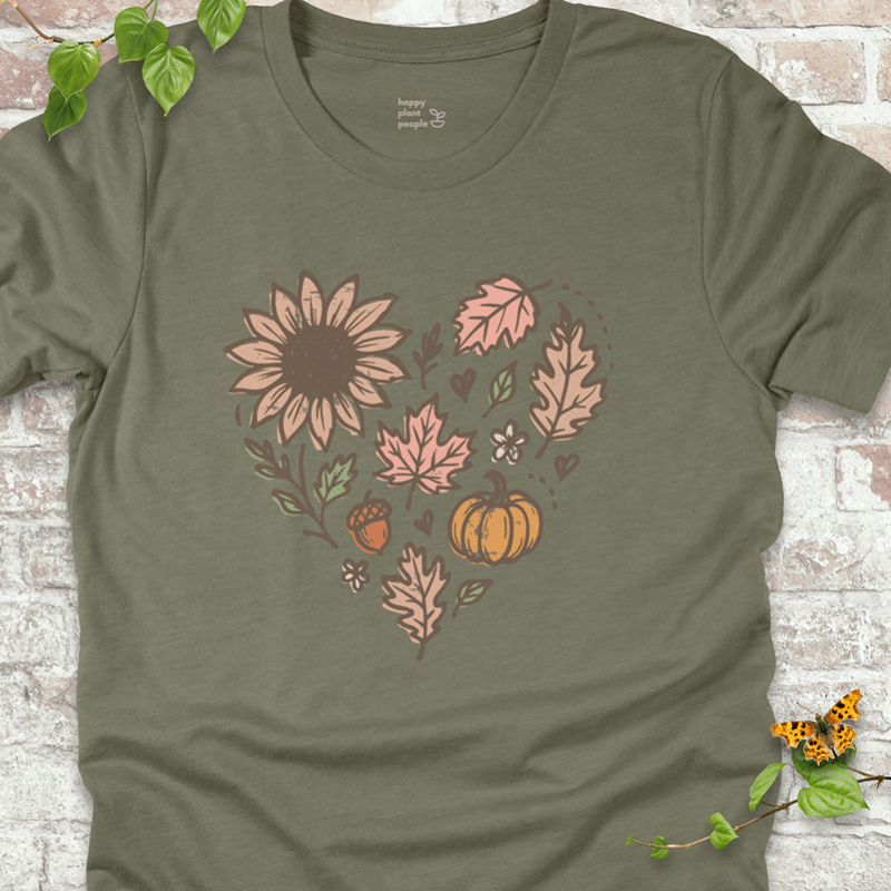 Fall Leaves Heart T-Shirt