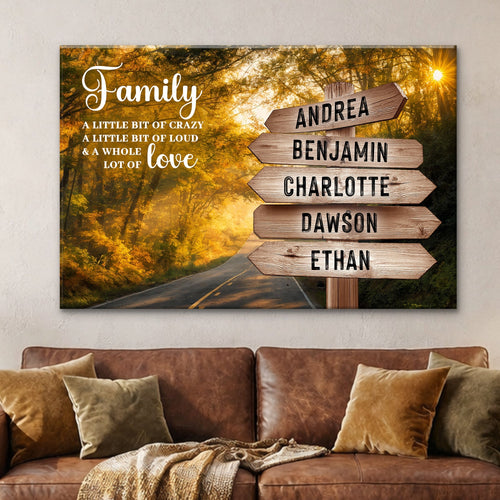 Family Whole Lot Of Love Autumn Road Wall Sign