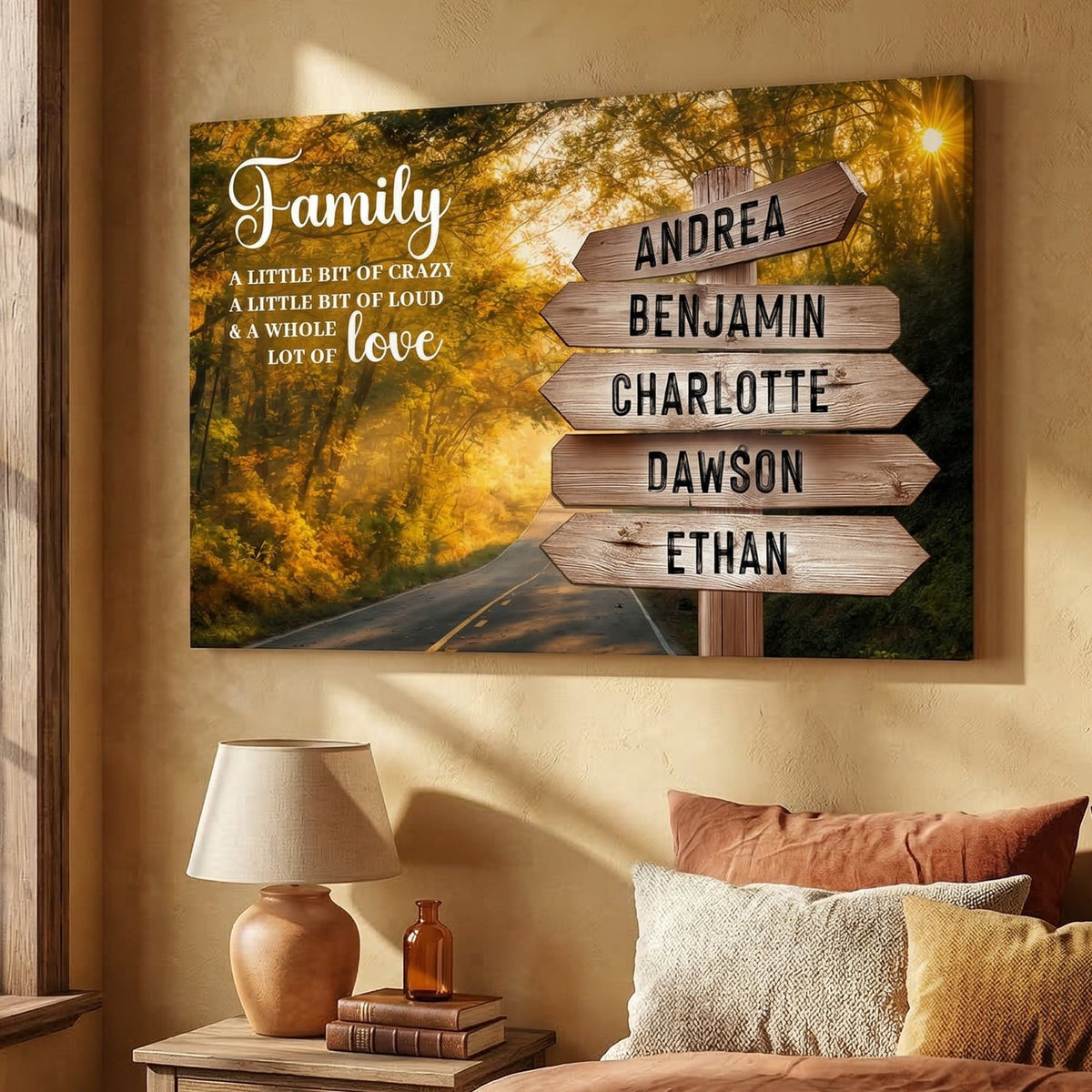 Family Whole Lot Of Love Autumn Road Wall Sign