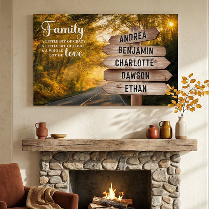 Family Whole Lot Of Love Autumn Road Wall Sign