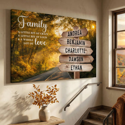 Family Whole Lot Of Love Autumn Road Wall Sign