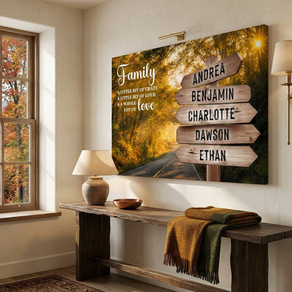 Family Whole Lot Of Love Autumn Road Wall Sign