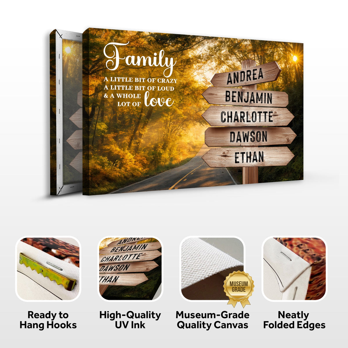 Family Whole Lot Of Love Autumn Road Wall Sign