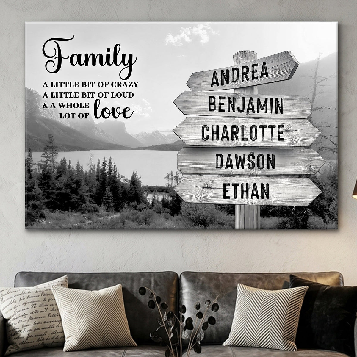 Family Whole Lot Of Love Grey Mountain Wall Sign