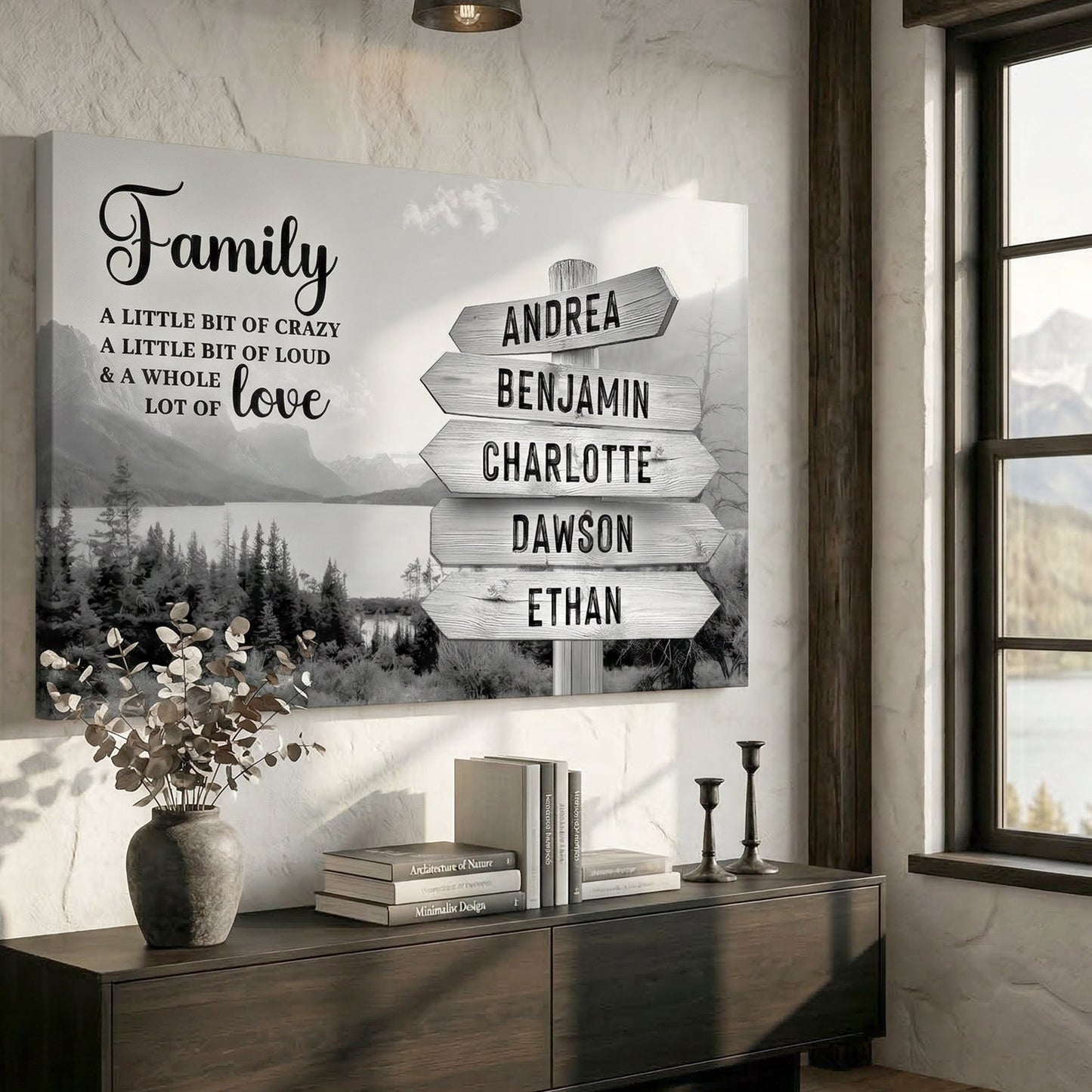 Family Whole Lot Of Love Grey Mountain Wall Sign