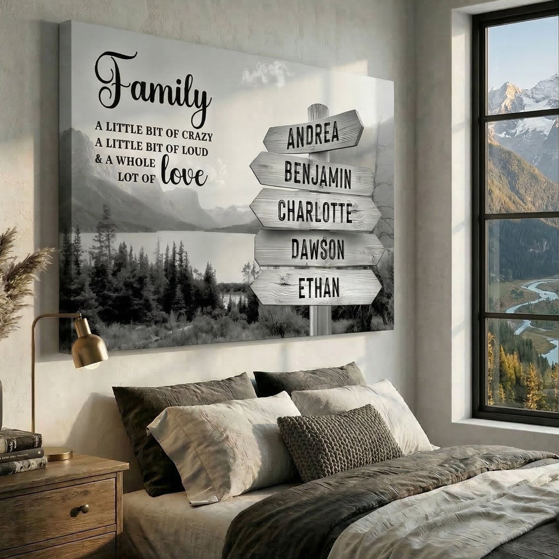 Family Whole Lot Of Love Grey Mountain Wall Sign