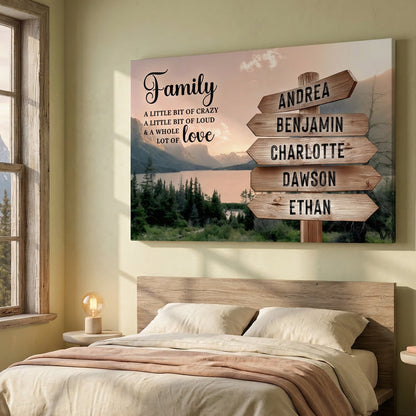 Family Whole Lot Of Love Mountain Wall Sign