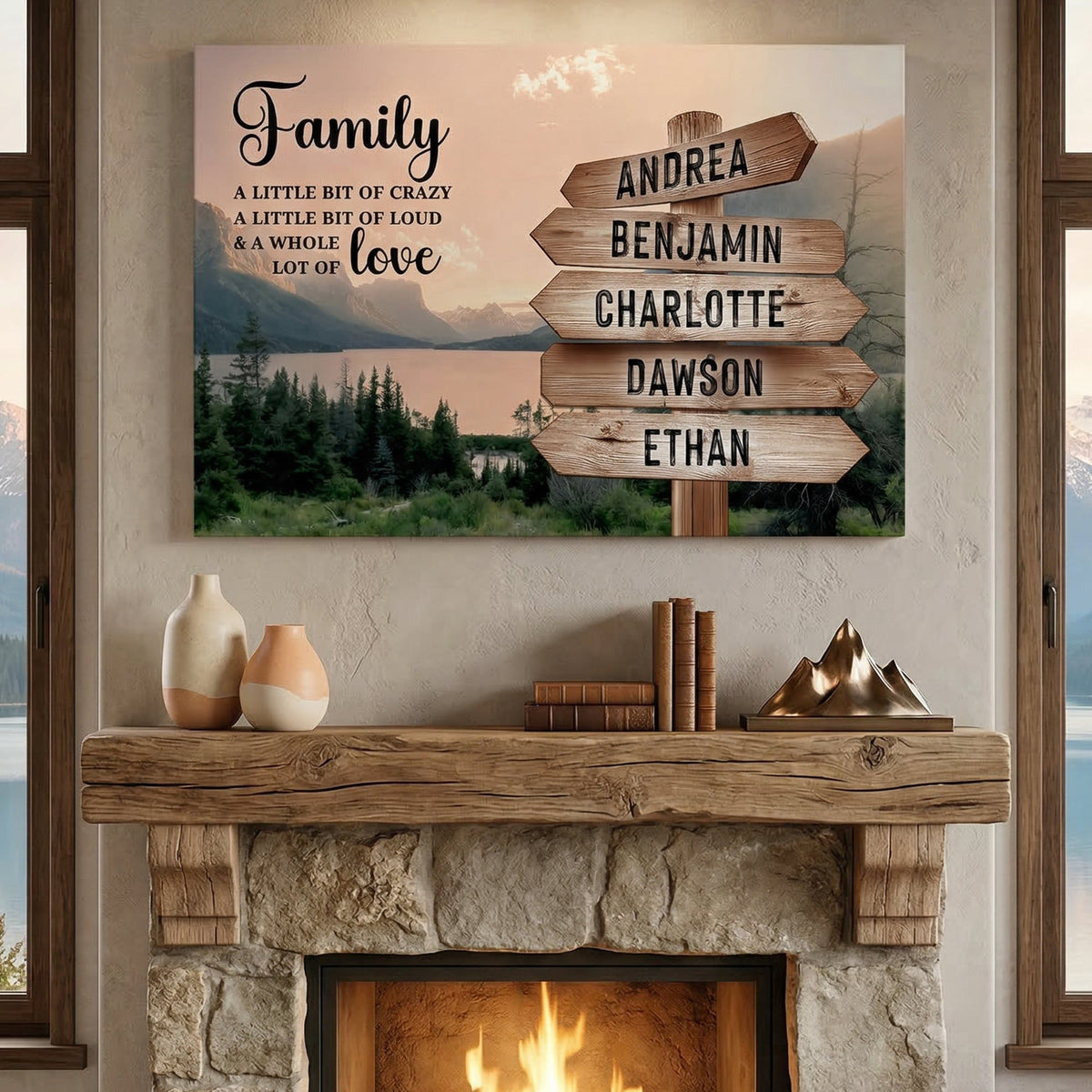 Family Whole Lot Of Love Mountain Wall Sign