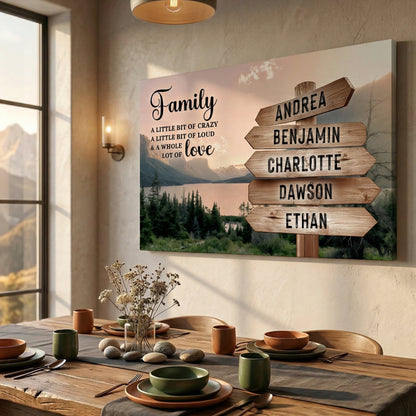 Family Whole Lot Of Love Mountain Wall Sign