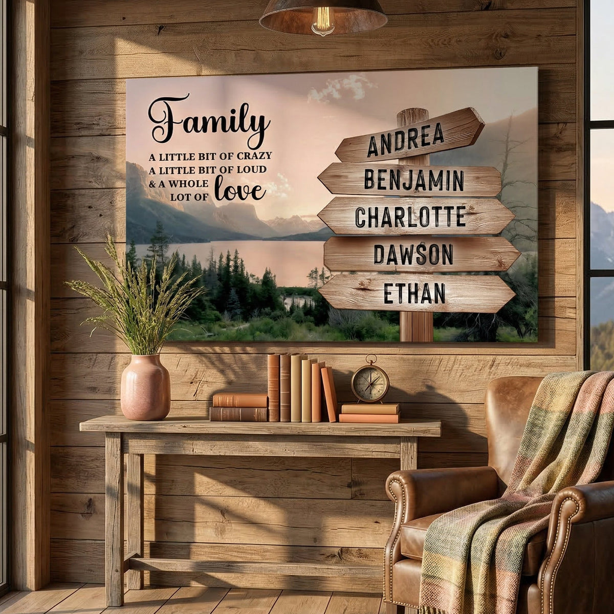 Family Whole Lot Of Love Mountain Wall Sign