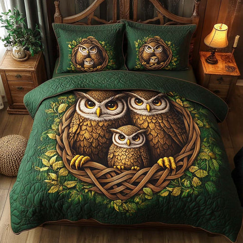 Family of Wisdom 3-Piece Quilted Bedding Set - Single (59" x 70")