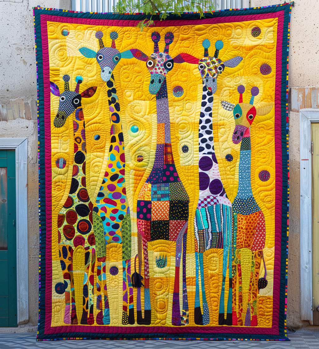 Fantastical Giraffes Quilted Blanket - Throw (55" x 60")